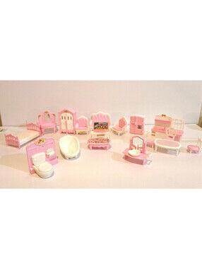 1 Set Mini Dollhouse Furniture Accessories Kitchen Bedroom Living Room Bathroom